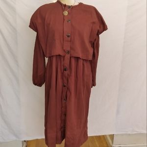 Andorine rust / brick long robe gown lounge dress sz 16